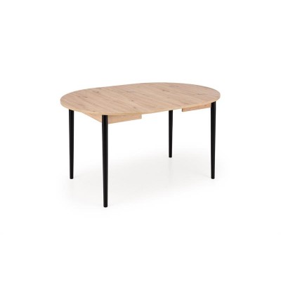 Стол обеденный HALMAR PIVOT дуб артизан/черный 102-142/102